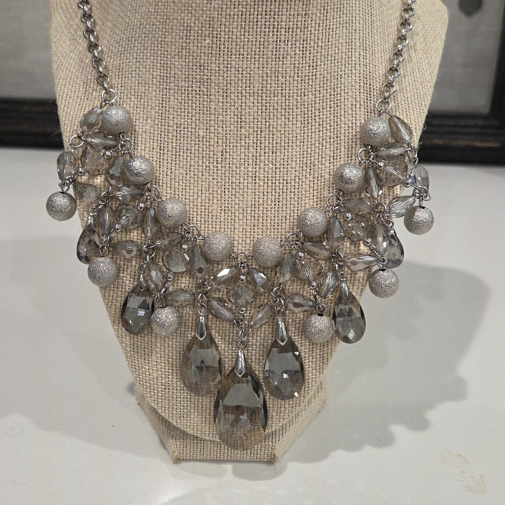 Alfani Silver and Gray Statement Necklace